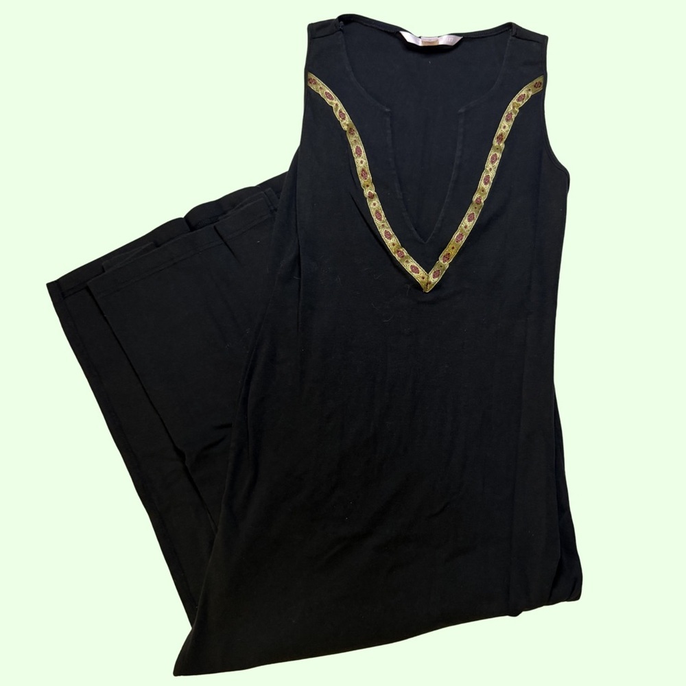 Vintage VS Black Maxi Dress with Gold Accent